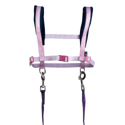 Arnês HKM Funny Horses Hearts Rosa / azul escuro Arnês HKM Funny Horses Hearts Rosa / azul escuro