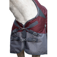 Cobertura highneck HKM Yukon 600D 100g Vermelho escuro / cinza Cobertura highneck HKM Yukon 600D 100g Vermelho escuro / cinza