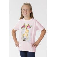 T-shirt infantil Flower Horse HKM Rosa T-shirt infantil Flower Horse HKM Rosa