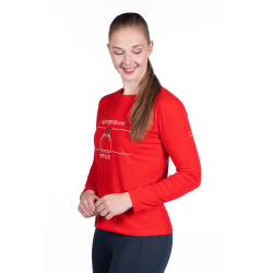 Polo de mangas compridas Equine Sports Style HKM Vermelho