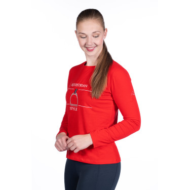 Polo de mangas compridas Equine Sports Style HKM Vermelho
