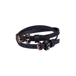 Tiras de esporas HKM Rosegold Glamour Style Biothane Preto