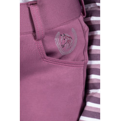 Calça Alva com fundo integral em silicone HKM Lilás escuro Violeta Calça Alva com fundo integral em silicone HKM Lilás escuro Violeta