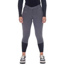 Calça polar de equitação Harcour Jaipur Cinza antracite Cinzento