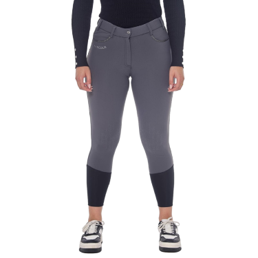 Calça polar de equitação Harcour Jaipur Cinza antracite Cinzento