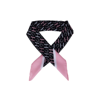 Lenço Harcour Sarja Preto / rosa / branco