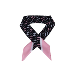 Lenço Harcour Sarja Preto / rosa / branco