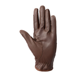 Luvas de couro e malha para mulher Horze Castanho