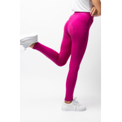 Legging de equitação com grip de silicone completo Madison infantil Horze Rosa beterraba