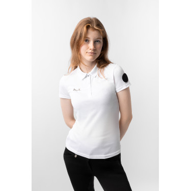Polo funcional de mangas curtas Denise feminino Horze Branco