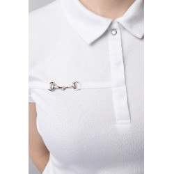 Polo funcional de mangas curtas Denise feminino Horze Branco