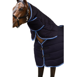Capa de estábulo com forro Horze Glasgow com cobertura de pescoço 250 g Azul escuro Capa de estábulo com forro Horze Glasgow com cobertura de pescoço 250 g Azul escuro