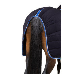 Capa de estábulo com forro Horze Glasgow com cobertura de pescoço 250 g Azul escuro Capa de estábulo com forro Horze Glasgow com cobertura de pescoço 250 g Azul escuro