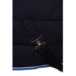 Capa de estábulo com forro Horze Glasgow com cobertura de pescoço 250 g Azul escuro Capa de estábulo com forro Horze Glasgow com cobertura de pescoço 250 g Azul escuro
