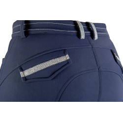 Calça softshell Elegance Style com reforços de silicone HKM Azul escuro Calça softshell Elegance Style com reforços de silicone HKM Azul escuro