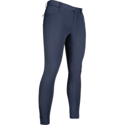 Calça masculina HKM Sportive com assento completo de silicone Azul escuro Calça masculina HKM Sportive com assento completo de silicone Azul escuro