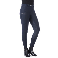 Calça Monaco com fundo de silicone integral HKM Azul escuro Calça Monaco com fundo de silicone integral HKM Azul escuro