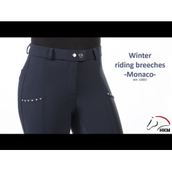 Calça Monaco com fundo de silicone integral HKM Azul escuro Calça Monaco com fundo de silicone integral HKM Azul escuro