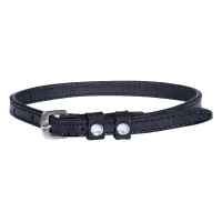 Tiras de esporas HKM Crystal em couro envernizado Preto