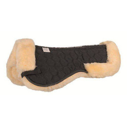 Amortecedor de lã de carneiro verdadeiro para pônei HKM Natural Castanho