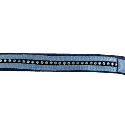 Conjunto de cabresto com mosquetão HKM Crystal acolchoado Petróleo / marinho Azul Conjunto de cabresto com mosquetão HKM Crystal acolchoado Petróleo / marinho Azul