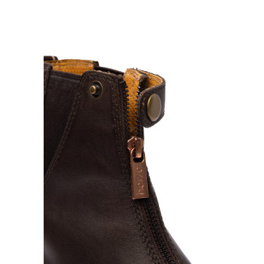 Botas de couro Rose com fecho éclair frontal Horze Castanho escuro Botas de couro Rose com fecho éclair frontal Horze Castanho escuro