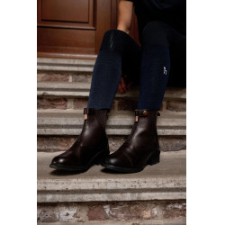 Botas de couro Rose com fecho éclair frontal Horze Castanho escuro Botas de couro Rose com fecho éclair frontal Horze Castanho escuro