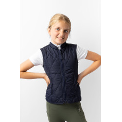 Casaco acolchoado clássico infantil Horze Casaco pea coat azul escuro