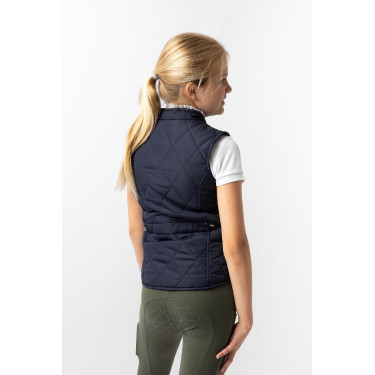 Casaco acolchoado clássico infantil Horze Casaco pea coat azul escuro Casaco acolchoado clássico infantil Horze Casaco pea coat azul escuro