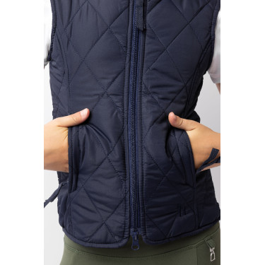 Casaco acolchoado clássico infantil Horze Casaco pea coat azul escuro Casaco acolchoado clássico infantil Horze Casaco pea coat azul escuro