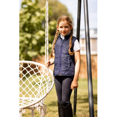 Casaco acolchoado clássico infantil Horze Casaco pea coat azul escuro Casaco acolchoado clássico infantil Horze Casaco pea coat azul escuro