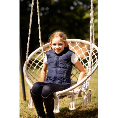 Casaco acolchoado clássico infantil Horze Casaco pea coat azul escuro Casaco acolchoado clássico infantil Horze Casaco pea coat azul escuro