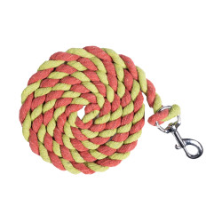 Longe HKM de algodão com mosquetão Verde maçã / coral néon Rosa Longe HKM de algodão com mosquetão Verde maçã / coral néon Rosa