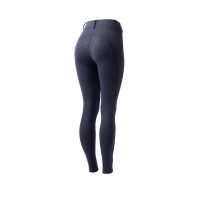 Legging de inverno feminino com grip integral Horze Dea Azul polar