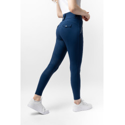 Calça de equitação feminina B Vertigo térmica com grip integral Enya Titã marinho Azul-marinho