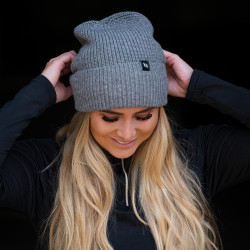 Gorro Back on Track Ava em lã com dobra Cinzento