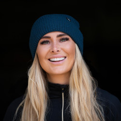 Gorro Back on Track Ava em lã com dobra Azul petróleo Gorro Back on Track Ava em lã com dobra Azul petróleo