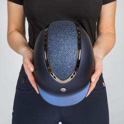 Capacete EQ3 Pardus Smooth Top com ajuste de roda Back on Track Azul com purpurina