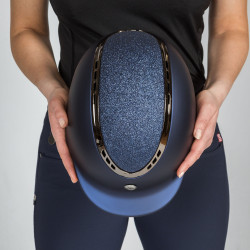 Capacete EQ3 Pardus Smooth Top com ajuste de roda Back on Track Azul com purpurina