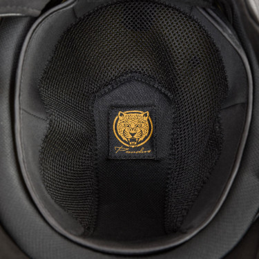 Capacete EQ3 Pardus Smooth Top com ajuste de roda Back on Track Preto com brilhos Capacete EQ3 Pardus Smooth Top com ajuste de roda Back on Track Preto com brilhos