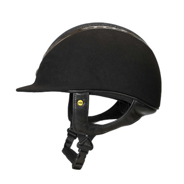 Capacete EQ3 Pardus Microfibra com regulador Back on Track Preto com brilhos Capacete EQ3 Pardus Microfibra com regulador Back on Track Preto com brilhos