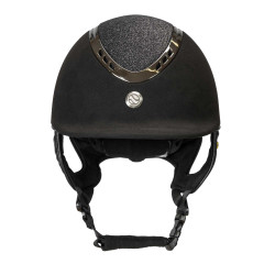 Capacete EQ3 Pardus Microfibra com regulador Back on Track Preto com brilhos Capacete EQ3 Pardus Microfibra com regulador Back on Track Preto com brilhos