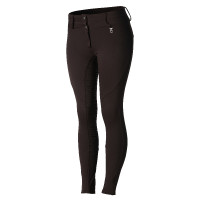 Calça de equitação térmica full grip Horze Rhea infantil bolsos traseiros Falcão castanho