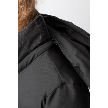 Casaco comprido acolchoado feminino Paloma Horze Caviar preto