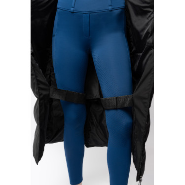 Casaco comprido acolchoado feminino Paloma Horze Caviar preto