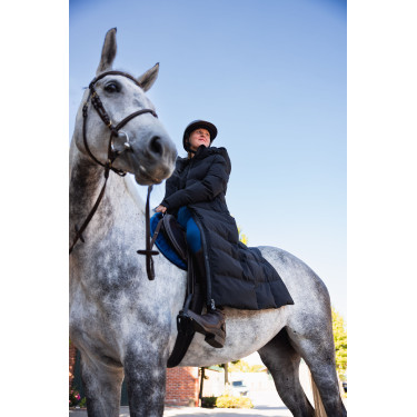 Casaco comprido acolchoado feminino Paloma Horze Caviar preto