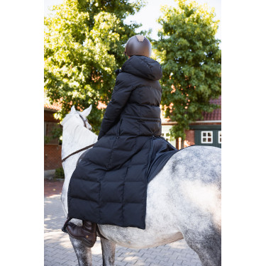 Casaco comprido acolchoado feminino Paloma Horze Caviar preto