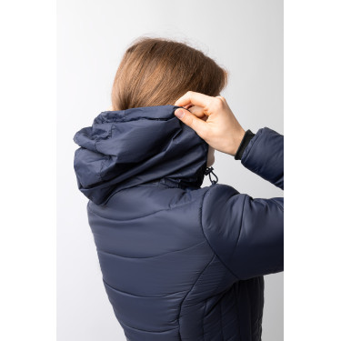 Casaco de equitação acolchoado Horze Astrid feminino Azul polar Azul-marinho