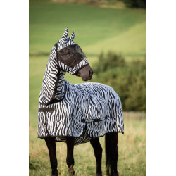 Máscara de proteção contra moscas Zebra com proteção para as orelhas Covalliero Máscara de proteção contra moscas Zebra com proteção para as orelhas Covalliero