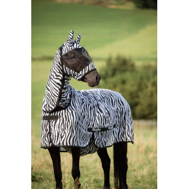 Máscara de proteção contra moscas Zebra com proteção para as orelhas Covalliero Máscara de proteção contra moscas Zebra com proteção para as orelhas Covalliero